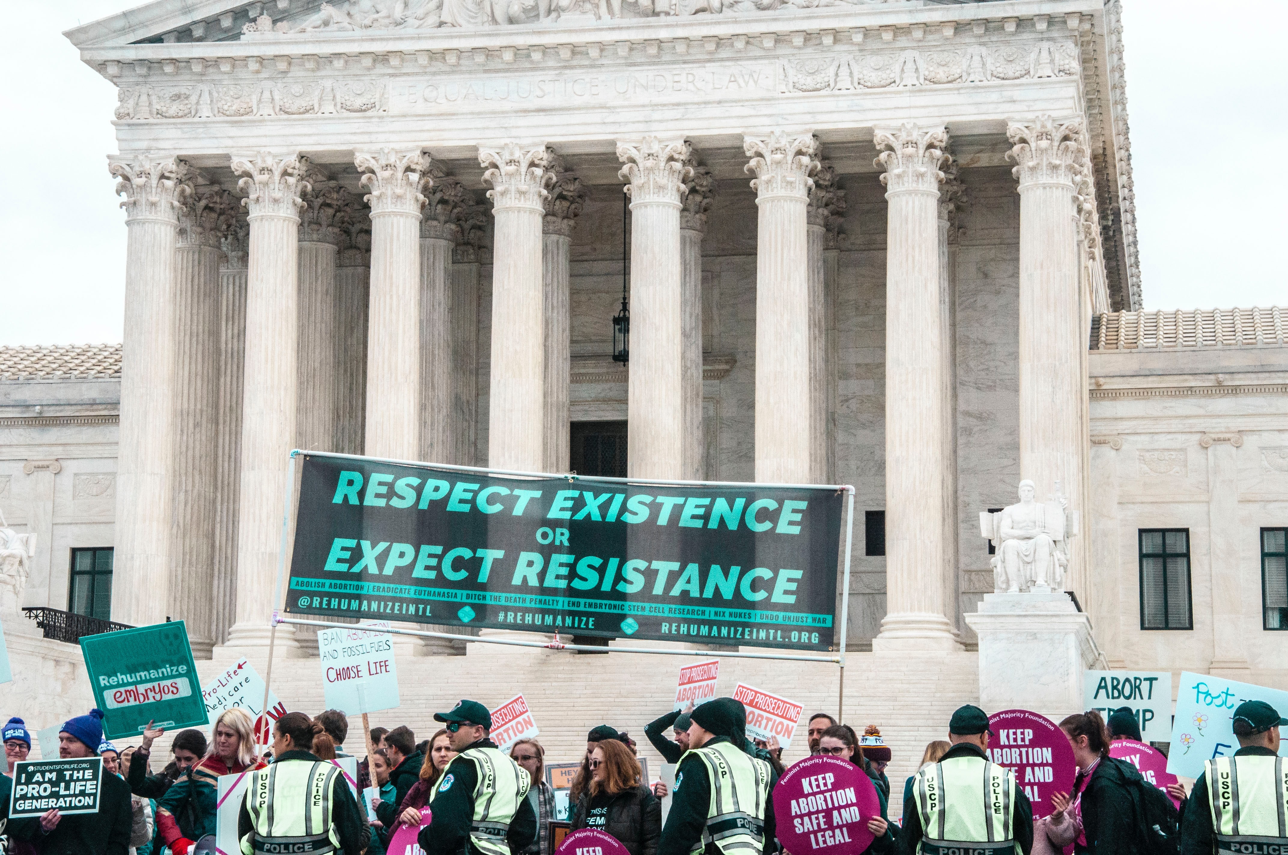 Reproductive rights protest in front of the US Supreme Court