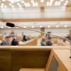 Microphone in a government assembly building 