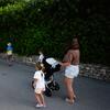 family taking a walk